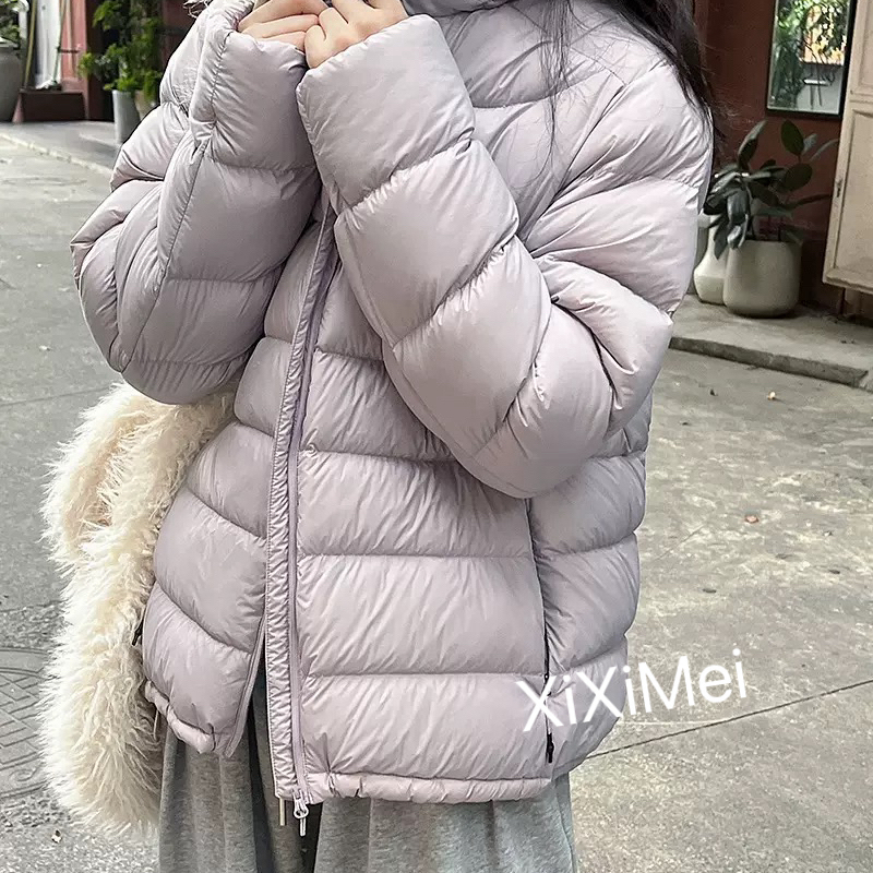 多多芙排骨羽绒服女冬轻薄款防寒连帽保暖羽绒服外套Y802501