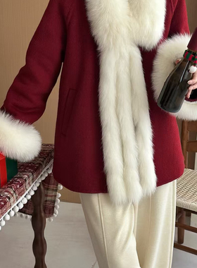 多多小众毛外套(配可拆卸狐狸毛领+毛袖)（含68.8澳毛）GY1161