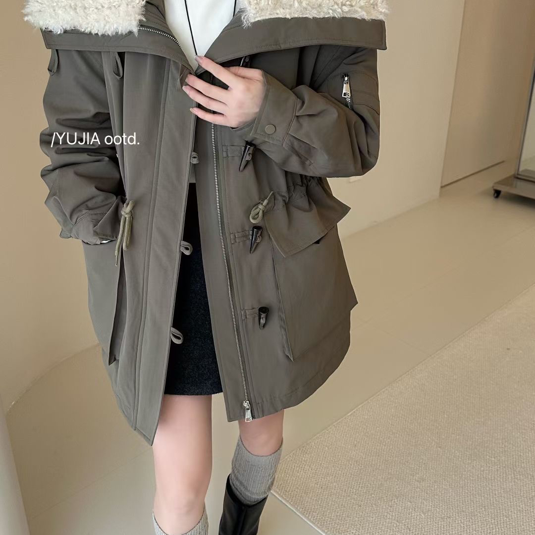 多多店端欧货大翻领工装保暖羽绒服外套(加厚羽绒一件过冬)YJ11