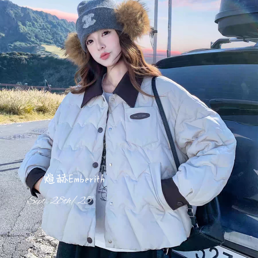 多多小众恩风翻领休闲简约时尚百搭保暖羽绒服外套S1-YP1799