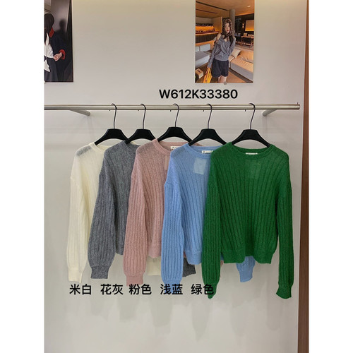 多多小众设计秋上新韩系毛织套头保暖毛衣（含30绵羊毛）W612K333
