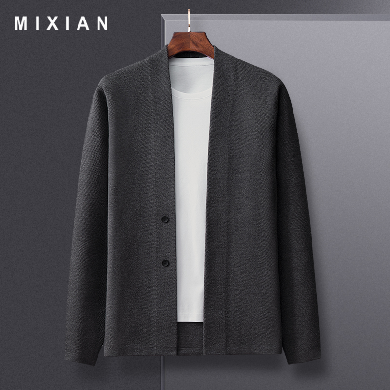 外套春装商务宽松黑色潮款针织衫