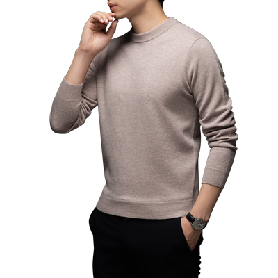 纯羊毛圆领男士打底衫