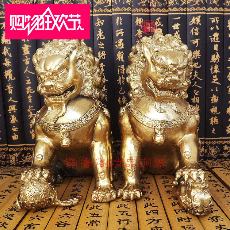 大号纯铜狮子摆件黄铜铜北京狮宫装饰摆件