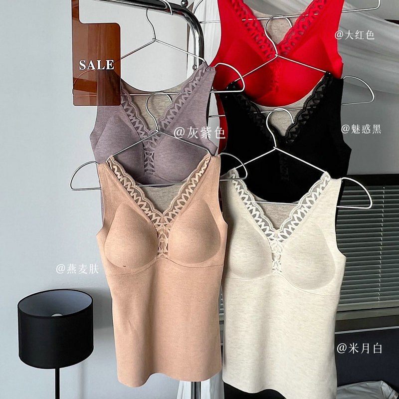 秋冬蚕丝羊绒保暖背心女