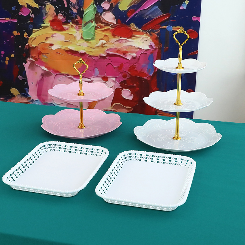 生日场景布置装饰点心架子客厅塑料摆台周岁女孩宝宝男蛋糕架欧式