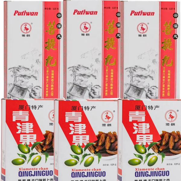 独鹤菩提丸125g青津果咸橄榄干甘草蜜饯果脯干休闲零食厦门特产