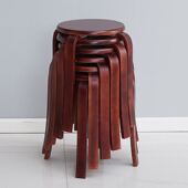 家用圆凳实木凳套凳现代简约客厅餐凳高坐凳曲木凳子椅子