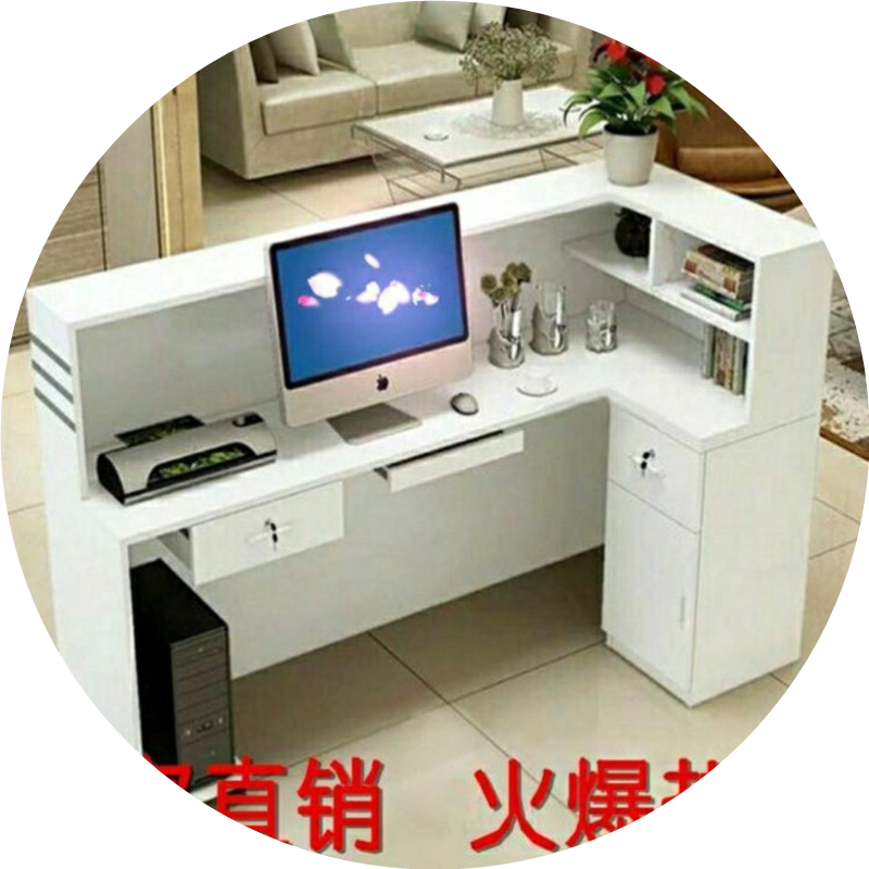热卖转角收银台柜台简约现代超市前台接待台服装店饭店吧台包邮