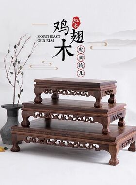 雕刻工艺品底座实木花盆瓶葫芦客