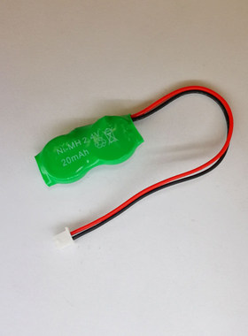 20mAh 2.4V带线 镍氢可充电纽扣电池  镍氢电池 1.25P端子 正向