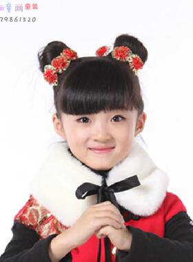 仿兔毛儿童保暖学生皮草假领子