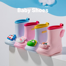 儿童雨靴女小童防滑女童男童轻便防水雨衣套装婴幼儿加绒宝宝雨鞋