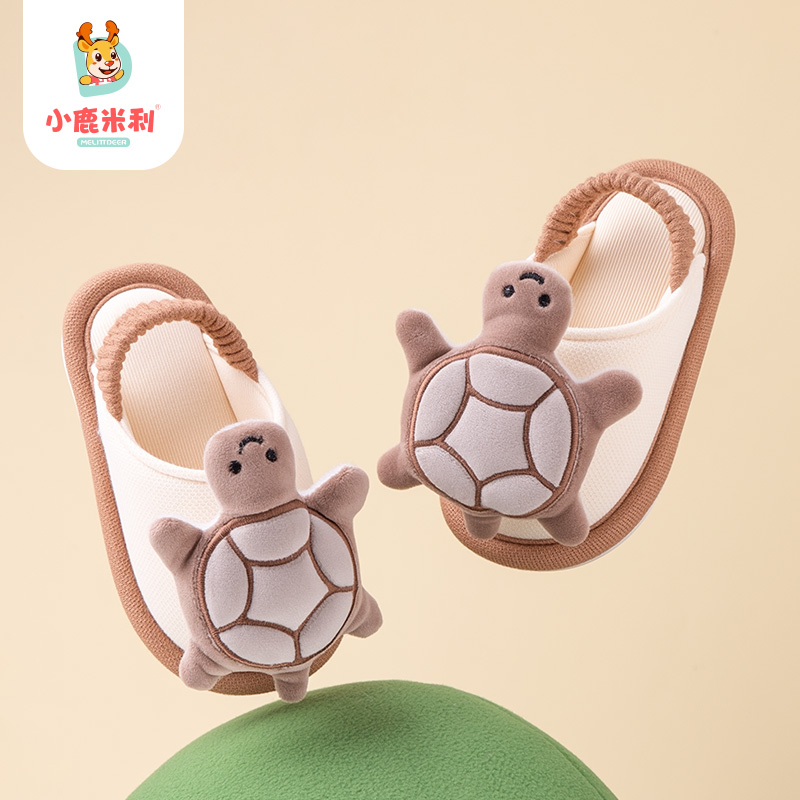 儿童布拖鞋2025新款男防滑软底宝宝婴幼儿春秋女室内居家可爱卡通