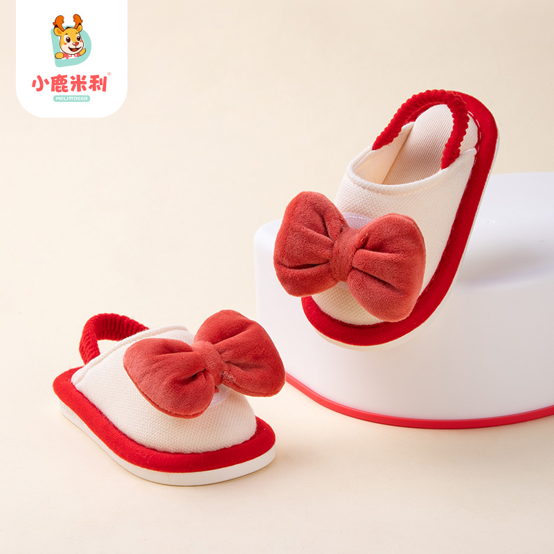 儿童布拖鞋女孩秋冬季防滑软底女款家居可爱卡通幼儿宝宝静音小孩