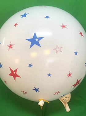 超大号印刷气球36寸90cm红蓝彩绘繁星满印