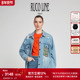 Ruco 棉 Line如卡莱轻奢撞色休闲破洞牛仔外套女士宽松
