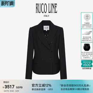 外套宽松女黑色西服简约商场同款 毛呢西装 Line如卡莱 Ruco
