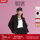 25春夏西装 Ruco Line如卡莱 外套女士黑色荷叶边西服