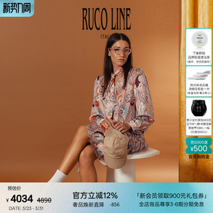 连衣裙女异域风佩斯利花纹娃娃裙 秋冬新款 Ruco Line如卡莱