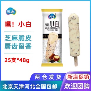 天冰黑小白牛奶巧克力脆皮口味雪糕冰淇淋冷饮48g 25支