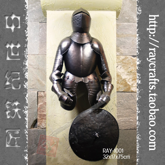 欧洲中世纪骑士古罗马复古武士/欧式盔甲/剧本杀装饰酒吧客厅墙饰