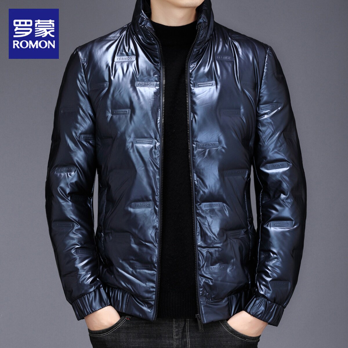 ROMON LIGHT DOWN JACKET MENS WINTER TIDE BRAND WARM COLD CLOTHING 2024 NEW CASUAL STAND COLLAR JACKET MENS WEAR