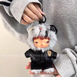 【娃衣】小野Hirono公路日志娃衣酷黑皮夹克套装挂件17cm衣服着替