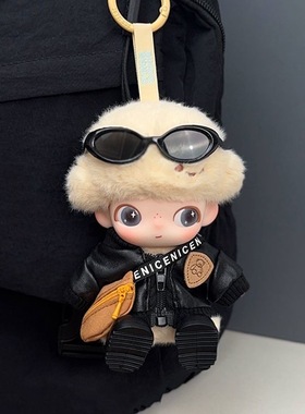 【娃衣】dimoo新生日记娃衣搪胶通用黑皮夹克套装公仔衣服装着替