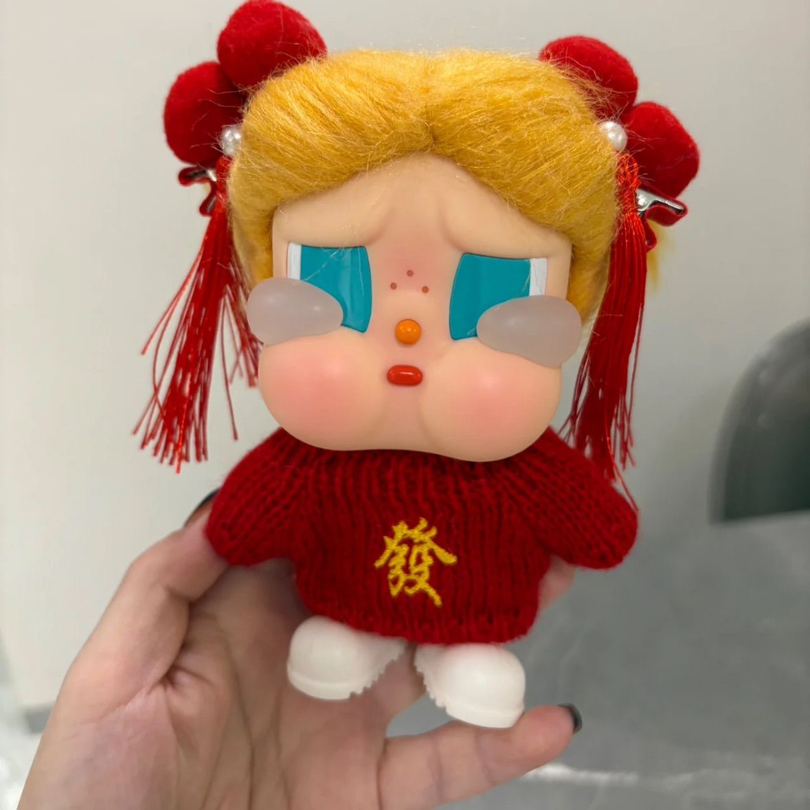 【娃衣】哭娃Vacation系列咕噜咕噜娃衣发财红毛衣新年喜庆套装