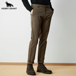 子商务休闲直筒裤 百搭通勤裤 修身 西裤 长裤 亨利格兰小熊猫春秋男裤