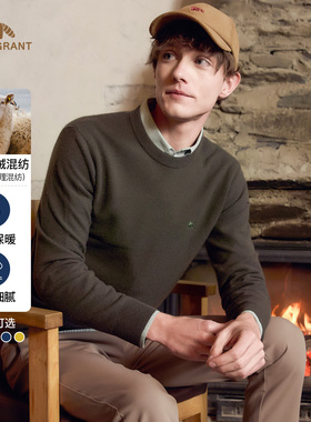 HENRY GRANT/亨利格兰多织法肌理羊绒混纺蓬松保暖挺阔有型羊毛衫