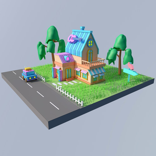 C4D音乐吧建模模型源文件