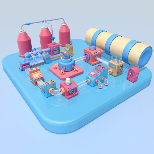 C4D车间流水线模型建模源文件