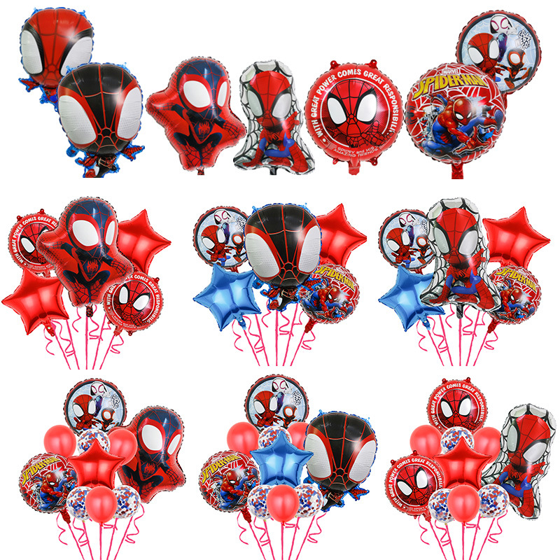 卡通造型蜘蛛侠气球复仇者联盟生日派对装饰儿童玩具气球
