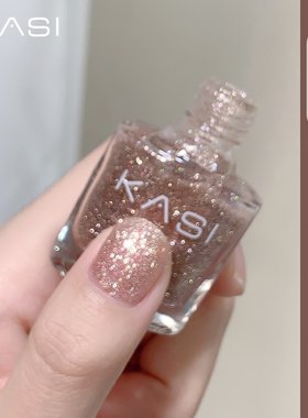 绿色生活 儿童专用亮片指甲油女免烤快干持久爆闪银色显白可剥撕