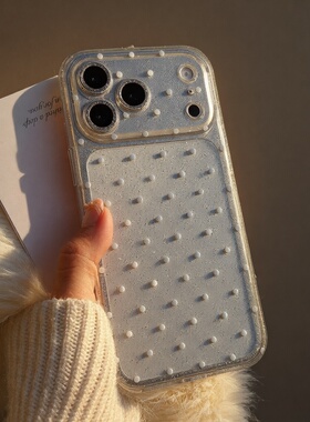 粉色iphone17promax波点手机壳适用苹果17pro全包镜头软壳气囊蓝色简约16pro精孔硅胶透明保护壳17pm闪粉女款