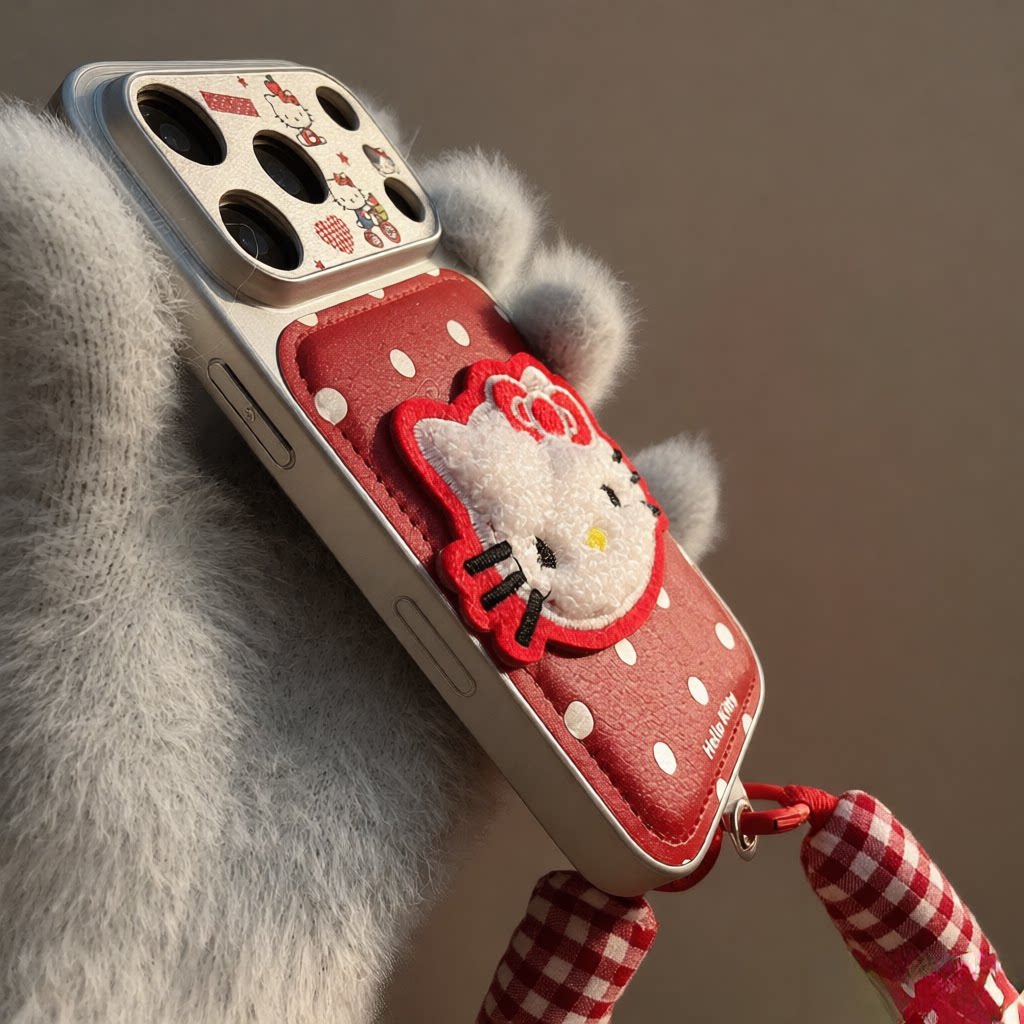 新年红色hellokitty适用苹果17promax手机壳iPhone17pro包相机键16pro精孔镜头全包软皮KT猫喜庆带挂绳毛茸15