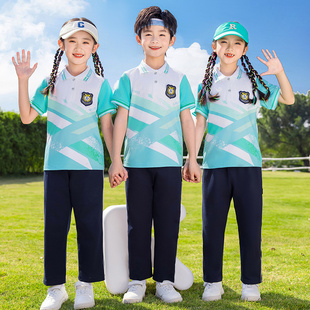 多巴胺班服 小学生校服Polo装 运动服一年级夏季 套装 幼儿园园服夏季