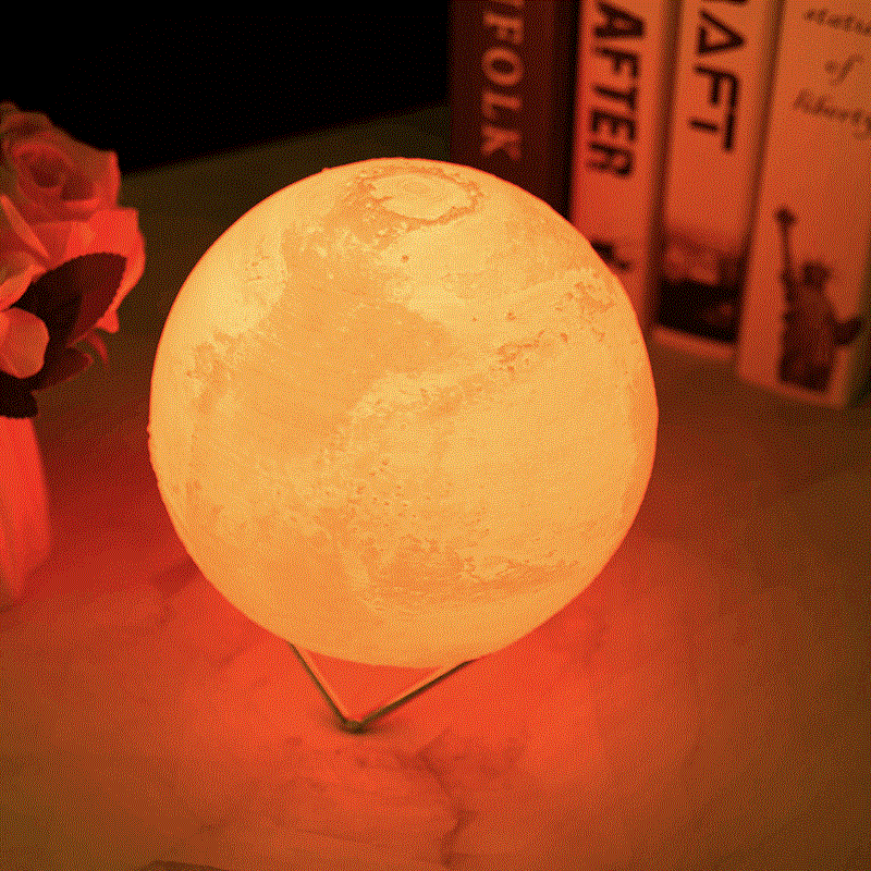 新3d打印火星灯拍拍星球灯氛围床头led小夜灯新奇特创意