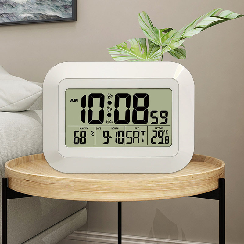 简约数字挂钟时尚创意时钟挂表多功能家用装饰挂墙电子闹钟