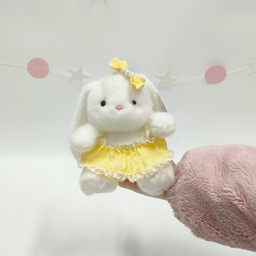 原点绒创泡芙兔系列毛绒玩具可爱桌伴穿裙小兔公仔礼物儿童玩具