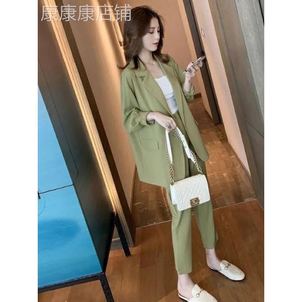 潮牌休闲西装套装女神范春秋高级感小个子西服韩版气质职业两件套