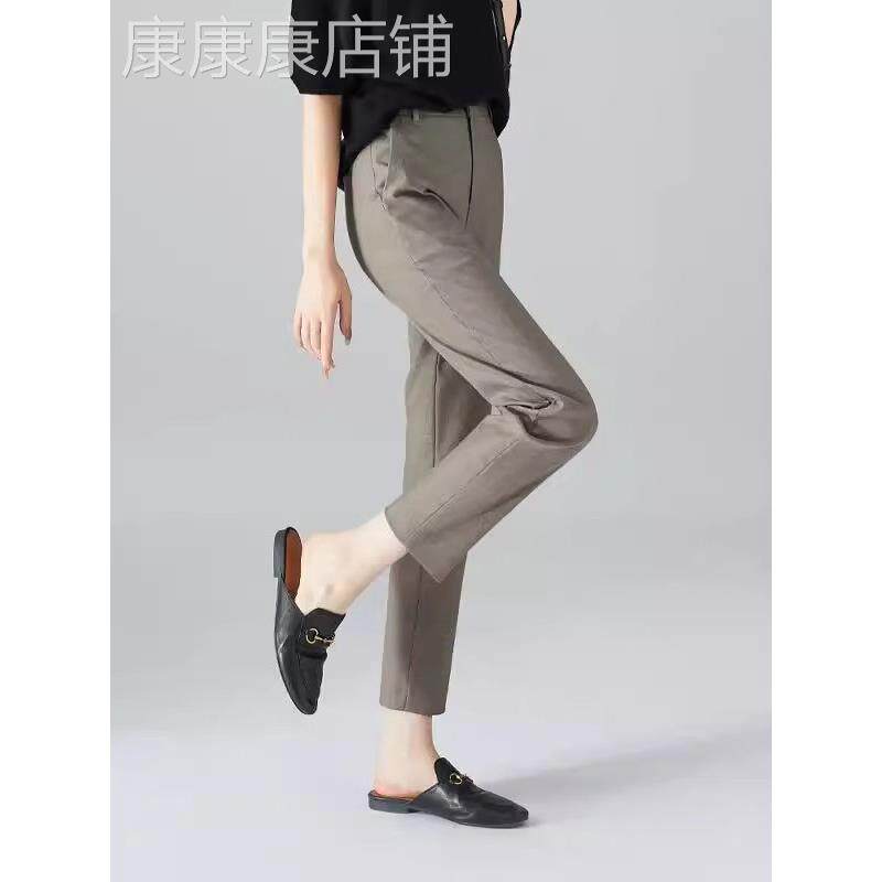 通勤烟管裤女夏西装裤百搭时尚直筒休闲裤高腰职业女高腰西装裤春