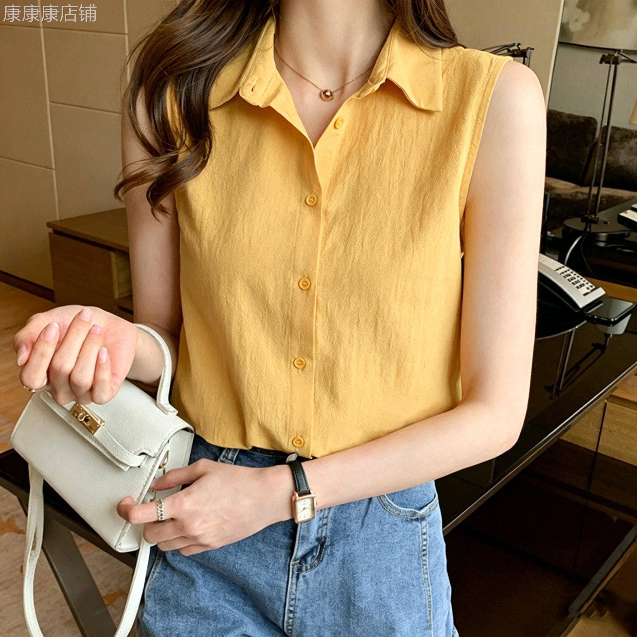 西装雪纺无袖衬衫女夏季薄款2026新款设计感时尚通勤百搭上衣小衫