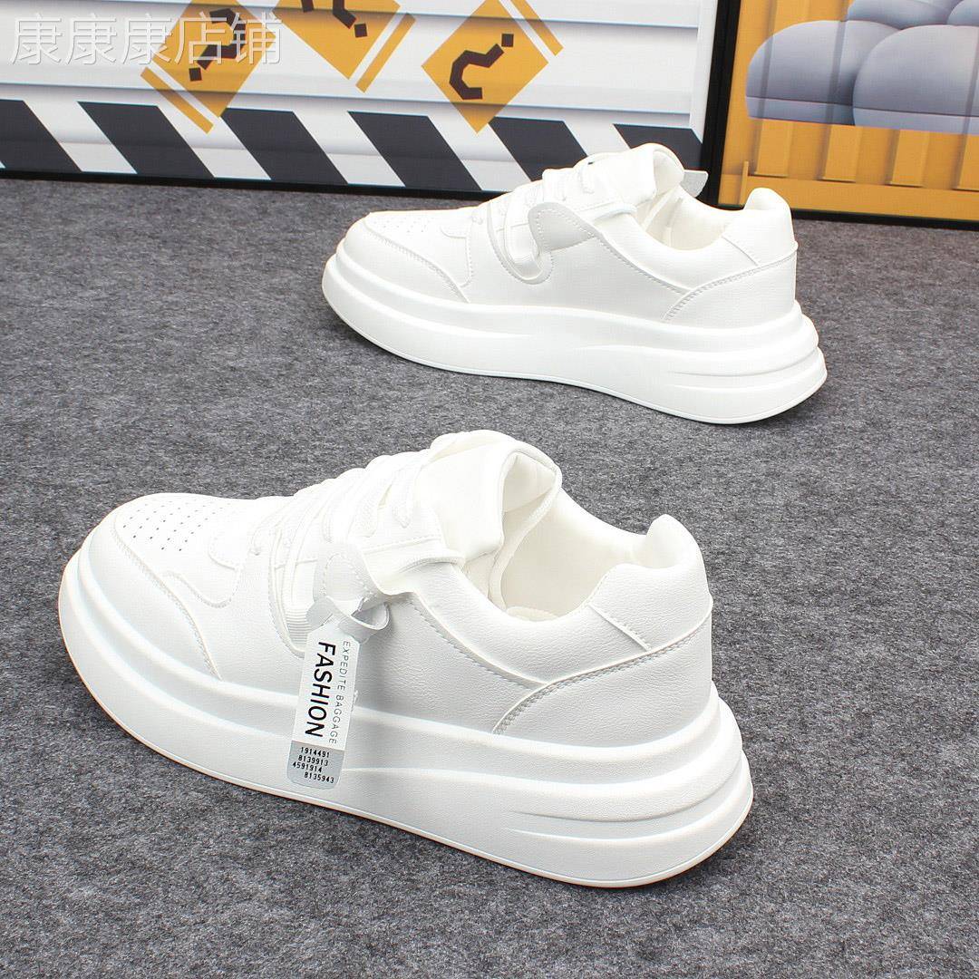 香港时尚厚底小白鞋男女潮流百搭透气运动鞋韩版增高低帮休闲板鞋