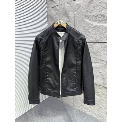 潮牌美式高级感皮衣男士秋冬加绒修身百搭痞帅机车加厚皮夹克外套