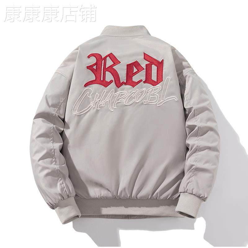 香港潮牌覆古国潮刺绣加厚棒球棉服男女秋冬季飞行员夹克棉衣外套