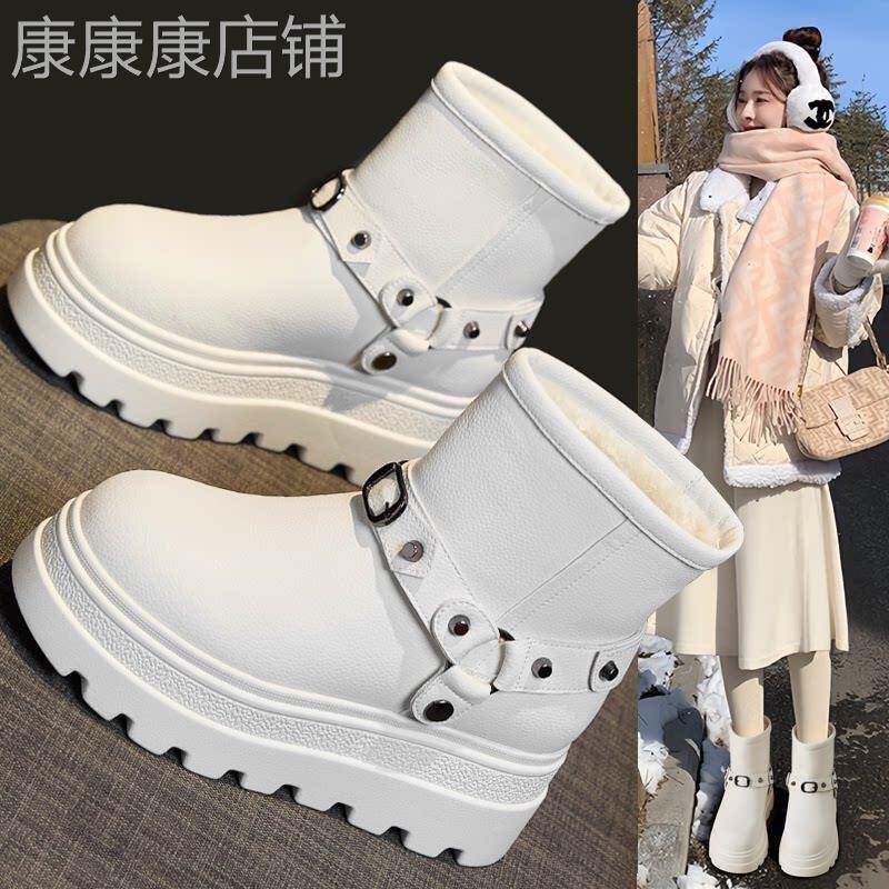 香港雪地靴女2026新款冬季加绒加厚雪地棉厚底棉鞋防水防滑棉靴子