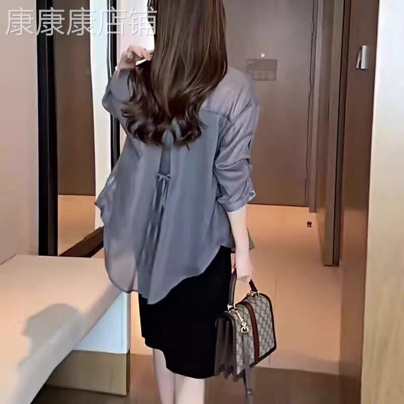 冰丝防晒衣女士夏季薄款2026新款配吊带裙子长袖雪纺衬衫外套上衣